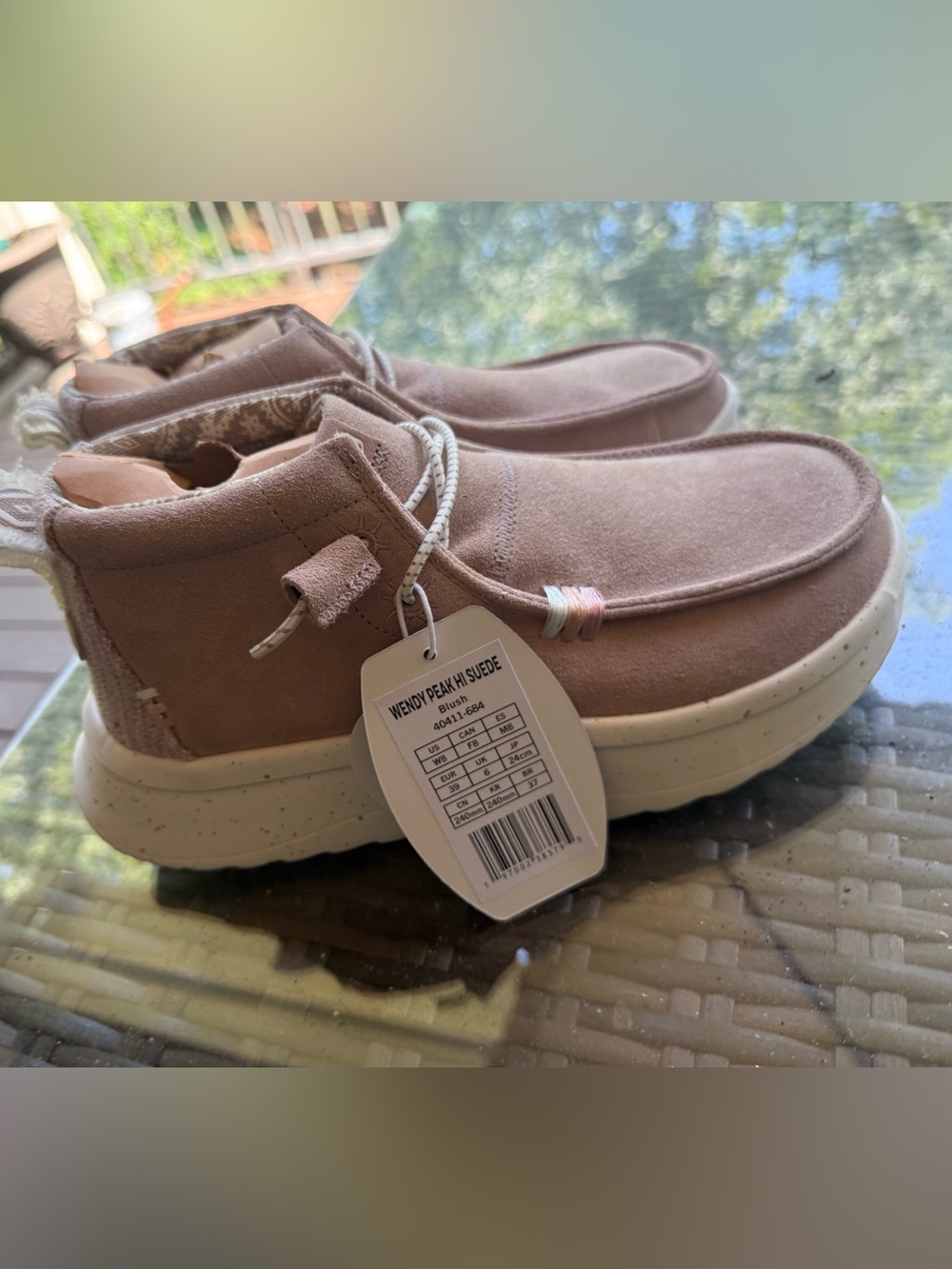 Hey Dude Women's Light Pink High-Top Casual Sneakers - Picture 2 of 5